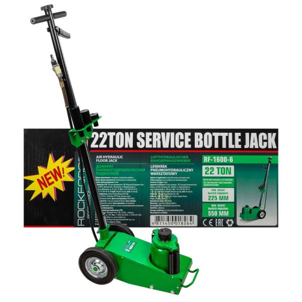 Домкрат пневмогидравлическй подкатной вкомплекте со сменными надставками-удлинителями,22т (h min-225 15944       RF-1600-6