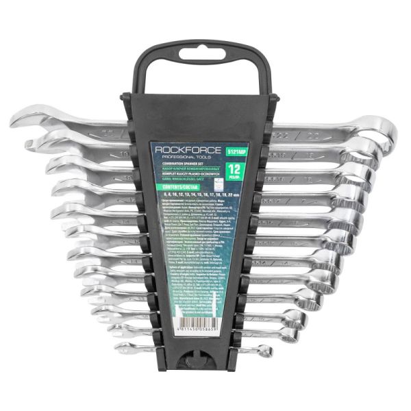 Набор ключей комбинированных 12 предметов в пластиковом держателе (6,8,10,12,13,14,15,16,17,18,19,22 900         RF-5121MP