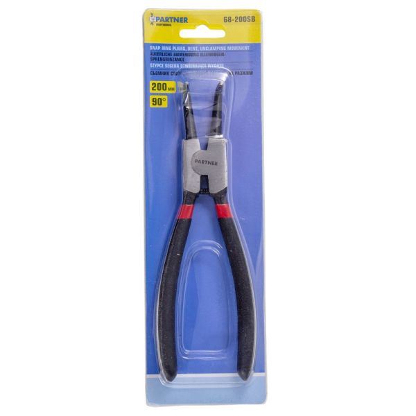 Съемник стопорных колец гнутый на разжим (90°,L-200мм) 28381       PA-68-200SB
