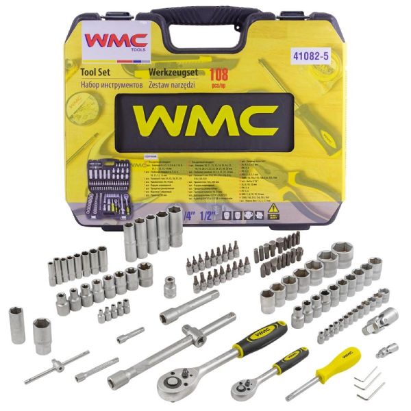 Набор инструментов 108пр. 1/2'', 1/4'' (6гр.)(4-32мм) WMC TOOLS 47693       WMC-41082-5