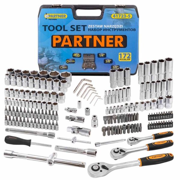 Набор инструмента 172 предмета 1/4"&1/2"& 3/8" (6-гран.)(4-32мм) 7733        PA-41723-5