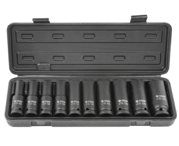 Набор головок ударных глубоких 10пр.,1/2" 12гр.(10,12-15,17,19,21,22,24мм), в пластиковом кейсе 52974 F-4107-9MPB
