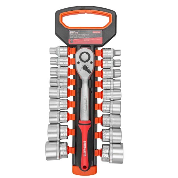 Набор инструментов, головки с трещоткой, набор 19пр., 1/2" (8-15, 17-22, 24, 27, 30, 32мм 54784 BM-019-5MSA