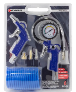 Пистолет для подкачки шин с манометром в комплекте с пистолетом обдувочным и шлангом 52250 F-STG-26K6
