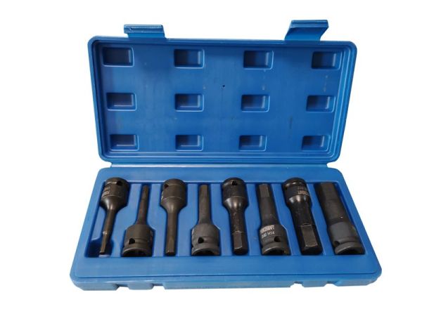 Набор головок-бит 6-гранных ударных 8 предметов,1/2"(H5, H6, H8, H10, H12, H14, H17, H19), в кейсе F 27087       FK-4087MPB