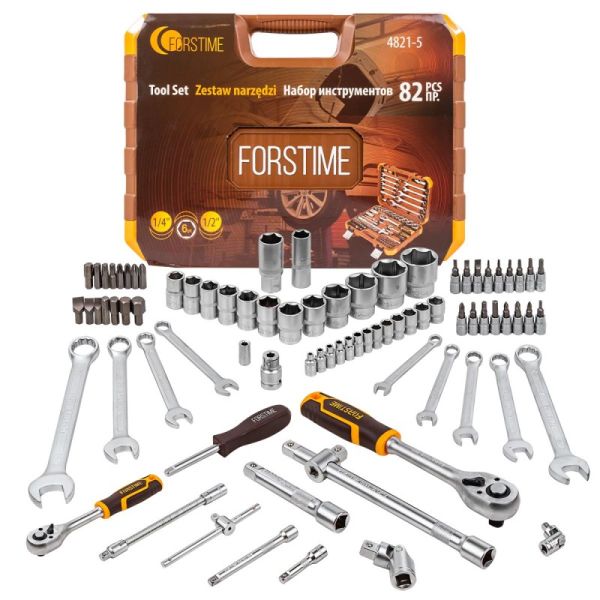 Набор инструментов 82пр.1/4'',1/2''(6гр.)(4-32мм) 52555 FT-4821-5