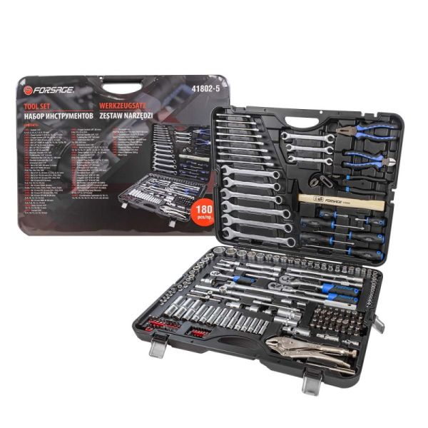 Набор инструментов 180 предметов 1/4" 3/8" 1/2" (6гр.)(4-32мм) 9746        F-41802-5
