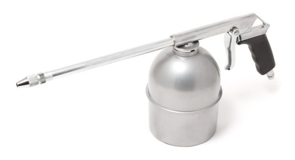 Пневмопистолет для мойки двигателя с бачком(расход воздуха 130 л/мин, емкость бачка 600мл) 17359       F-2374