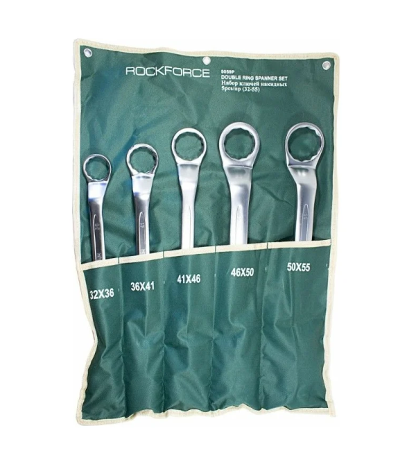 Набор ключей накидных отогнутых на 45грд. 5пр.(32x36,36x41,41x46,46x50,50x55мм), на полотне 51029 RF-5059P