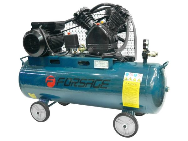 Компрессор 100 л 2-х поршневой с ременным приводом (2.2кВт, ресивер 100л, 250л/м, 220В) 7738        F-TB265-100