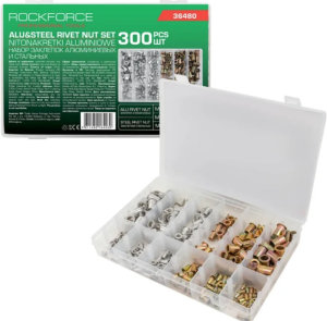Заклепки резьбовые алюминиевые и стальные М3-М10, набор 300пр. 62203 RF-36480