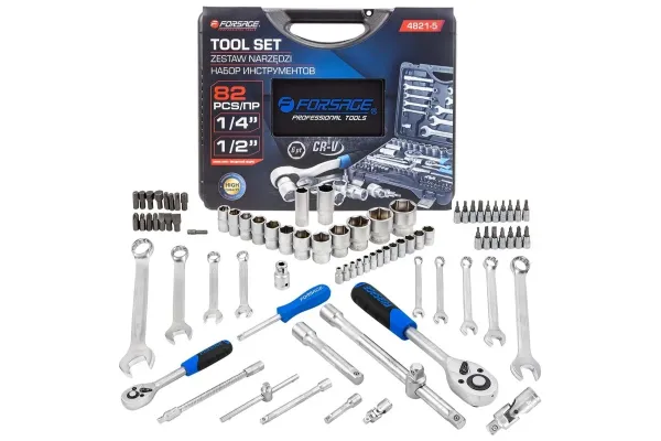 Набор инструмента 82 предмета1/4"&1/2" (6-гр.)(4-32мм) 8994        F-4821-5