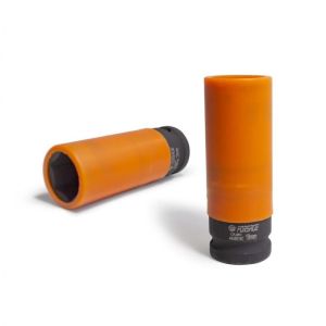 Головка глубокая для литых дисков с защитным кожухом 19мм, 1/2", на пластиковом держателе 17292       F-4458519C