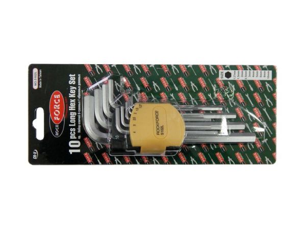 Набор ключей Г-образных 6-гранных длинных, 10 предметов(1.27, 1.5, 2, 2.5, 3-6, 8, 10мм) в пластиков 5702 RF-5102L