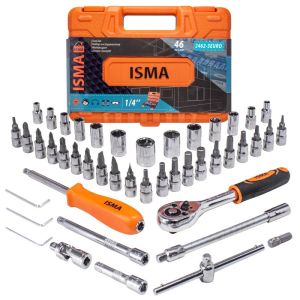 Набор инструмента 46пр. 1/4''(6-гран.)(4-14мм) 51107 ISMA-2462-5 EURO