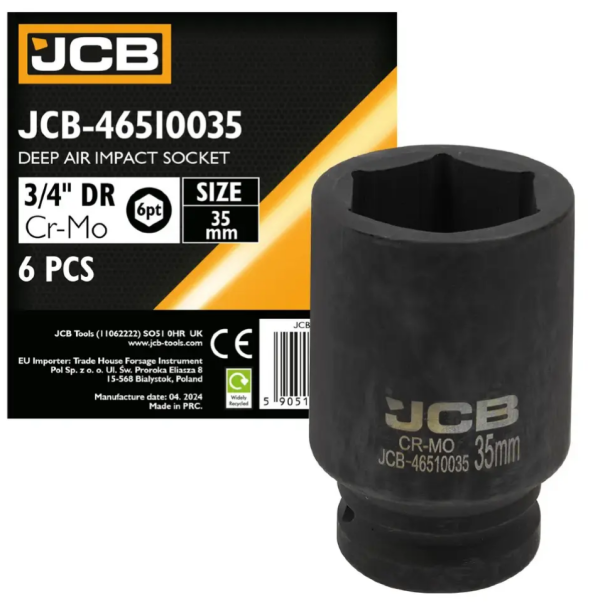 Головка ударная глубокая 3/4", 35мм (6гр.) 59815 JCB-46510035