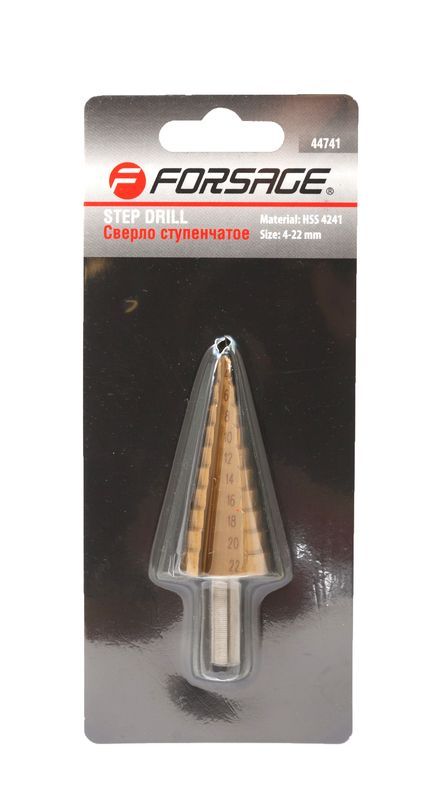 Сверло ступенчатое HSS 4241(4-22мм), в блистере 29854       F-44741