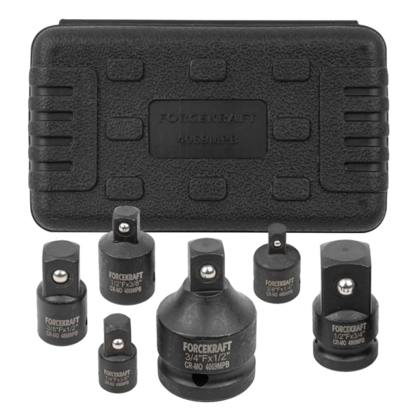 Набор адаптеров ударных, 6 предметов(1/4"(F)x3/8"(M),3/8"(F)x1/4"(M),3/8"(F)x1/2"(M),1/2"(F)x3/8"(M) 28164       FK-4069MPB