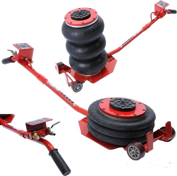 Домкрат подкатной пневматический 3т(6-12bar, h min 135мм, h max 400-450мм, 3 подушки, Ø270мм) AK012 AK-111CGC-806