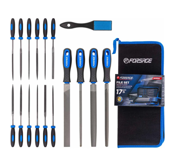 Набор напильников и надфилей разнопрофильных, 17пр (плоск, треуг, квадр, круг, полукруг, L-100мм,L-2 60327 F-5056W