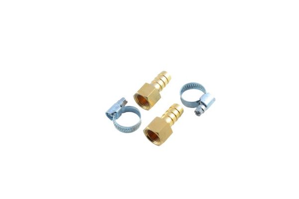 Штуцер пневматический внутр. резьба 1/2"- "елочка" 12мм ( к-т 2 шт. + хомуты для крепежа) в блистере 1845        RF-FFH08/08