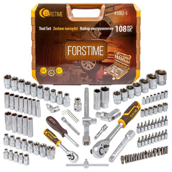 Набор инструментов 108пр. 1/2'',1/4''(6гр.)(4-32мм) 52553 FT-41082-5