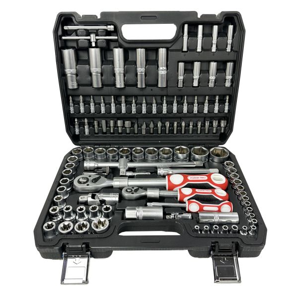Набор инструментов 108 предмета 1/4"&3/8"&1/2" (6-гран.)(4-32мм) + телескоп трещотка FP056 FP-108ABC