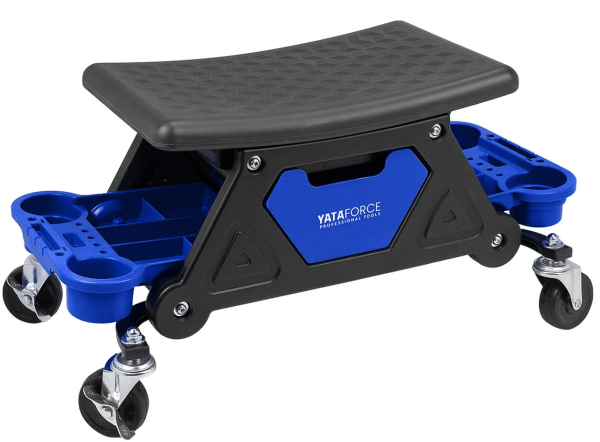 Стул пластиковый передвижной с выдвижным ящиком и пластиковыми ложементами (г/п 130кг, сиденье 450х2 59972 YF-F-TRH6800