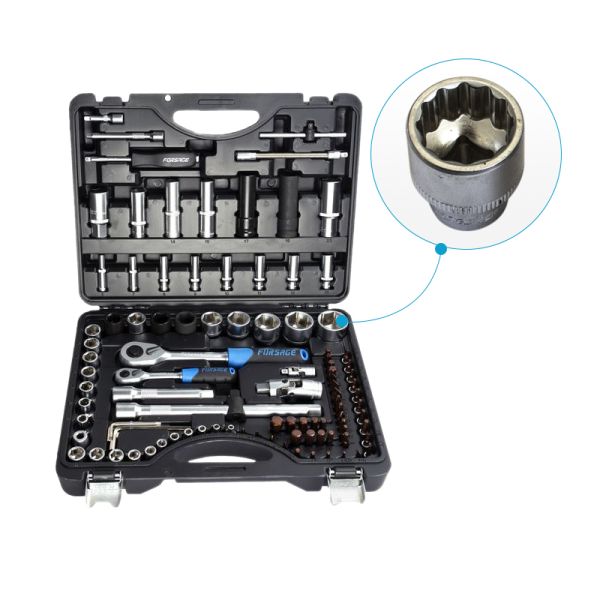 Набор инструментов 94+6пр. Premium 1/4" 1/2(12гр.) 1/2"(17,19,21мм-6гр.) 49599 F-4941-9 PREMIUM