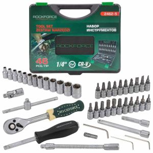Набор инструмента 46 предметов 1/4" (6-гран.)(4-14мм).+ 1080        RF-2462-5