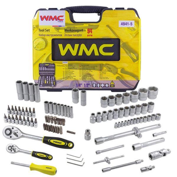 Набор инструментов 94пр, 1/4", 1/2" (6гр.) WMC TOOLS 48165       WMC-4941-5